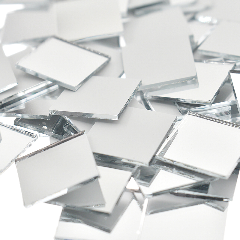 100Pcs 10x10mm/15x15mm Mini Glass Square Mirror Mosaic Tiles Bulk For Diy Crafts Home Decorations
