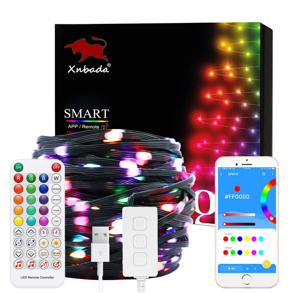 WS2812B LED String Strip Addressable Individually RGBIC Dream Color  Lights Decoration LED Module USB SP611E Power DC5V