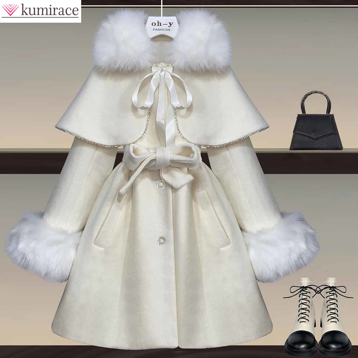  Autumn   Warm Cloaks Windbreakers Elegant Women's Jackets Winter Cashmere Wind Coat Dresses Clothing