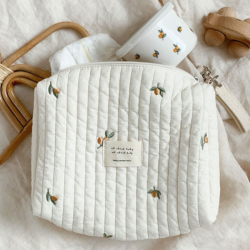 Baby Accessory Stroller Bag Nappy Organizer Newborn Diaper Bag Mommy Bag Single Shoulder Handbag Zipper Embroidery Bear Mom Bags