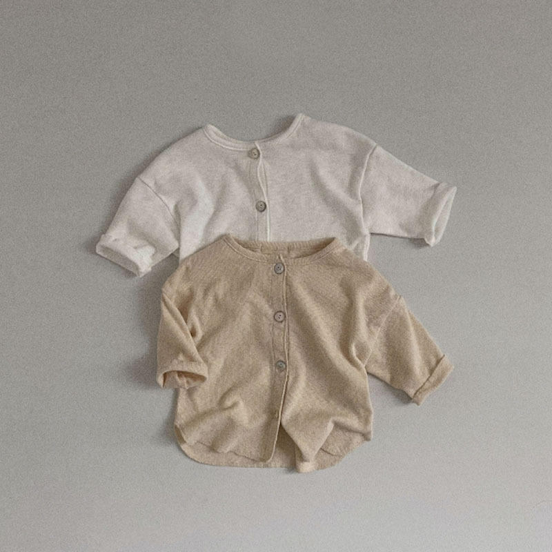  Summer Baby Long Sleeve Cardigan Infant Cotton Boy Girl Air Conditioner Shirt Solid Baby Casual Sun Protection Jacket