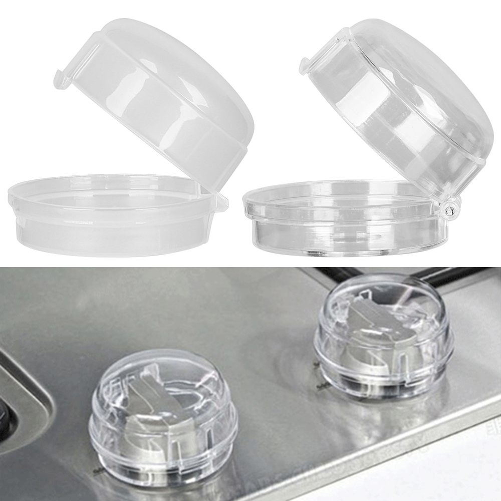 4Pcs Gas Stove Oven Knob Cover Padlock Lid Lock Protector Baby Kitchen Safety Children Protection Accessories