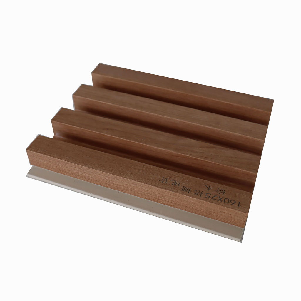 160mm*25MM Grille Wall Panels WPC Wood Color Interior Decoration Facade Building Bamboo Fiber Material Good  Board