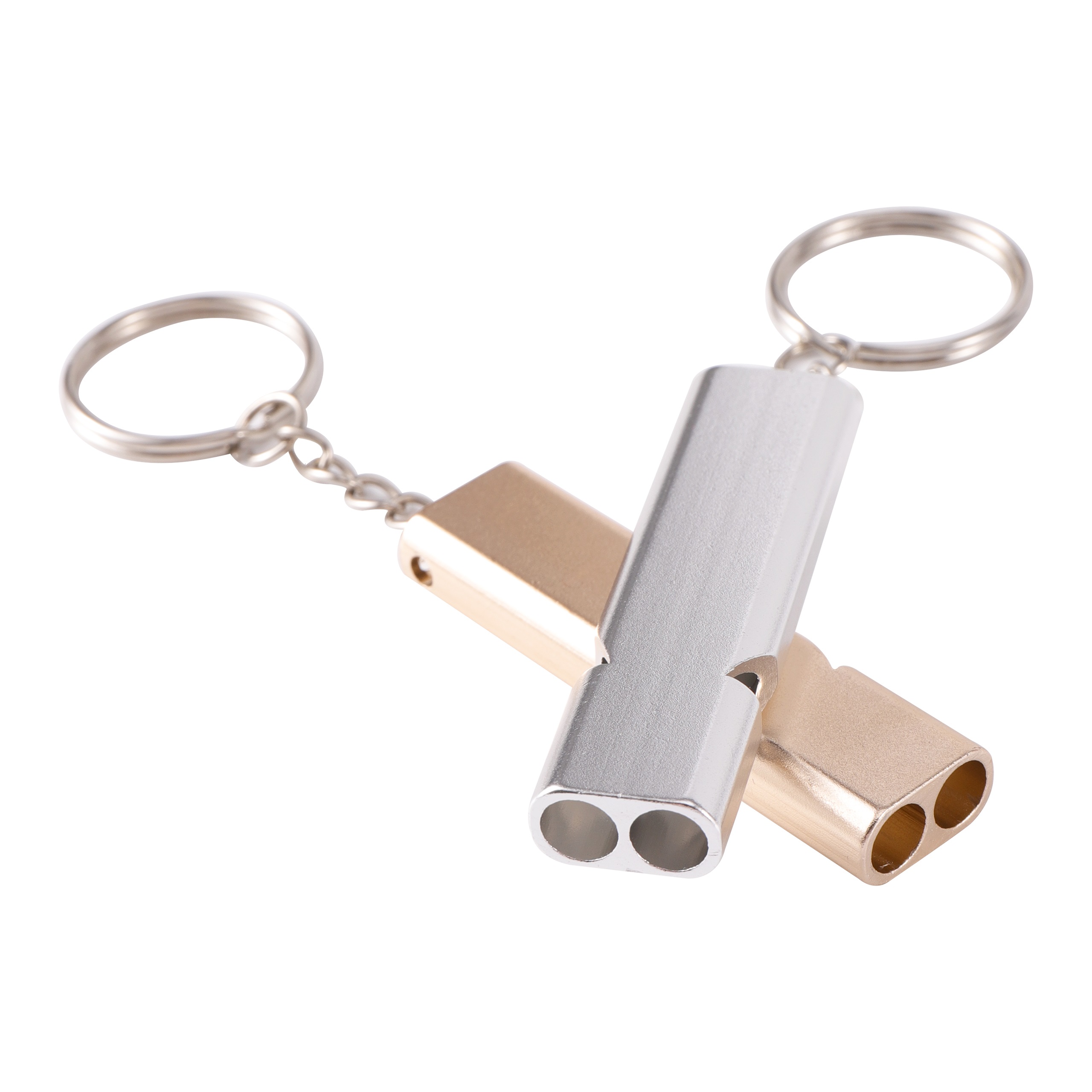 Dual-tube Survival Whistle Portable Aluminum Safety Whistle For Outdoor Hiking Camping Survival Emergency Keychain Multi Tool